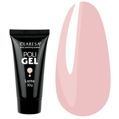 Nail acrylic gel Claresa POLI GEL LATTE pink 30 g - Фото №1