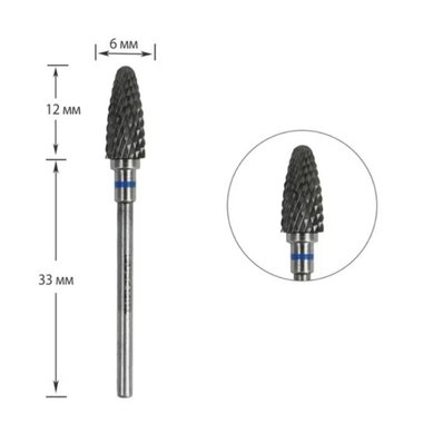 Cutter for manicure TUFI profi PREMIUM carbide corn 092 02 blue notch - Фото №1