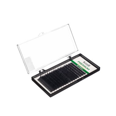 Eyelashes KODI Butterfly Green B 0.10 (16 lines: 6-1; 7-1;8-2;9-2;10-3;11-3;12-3;13-1)