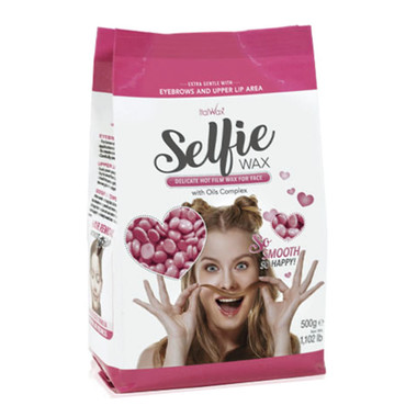 Gentle low-temperature wax for facial depilation with a complex of oils in drops Italwax Selfie Wax 500 g