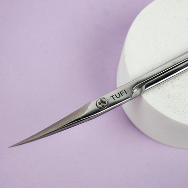 Manicure cuticle scissors TUFI profi PREMIUM Н-113 silver 25 mm (0174648) - Фото №3