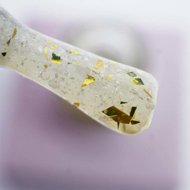 Топ TUFI profi PREMIUM Diamond Potal Top c поталью и шиммером золотой иней 8 мл (0227051) - Фото №2