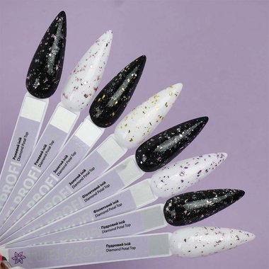 Топ TUFI profi PREMIUM Diamond Potal Top c поталью и шиммером пудровый иней 8 мл (0227053) - Фото №4