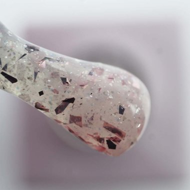 Топ TUFI profi PREMIUM Diamond Potal Top c поталью и шиммером пудровый иней 8 мл (0227053) - Фото №2