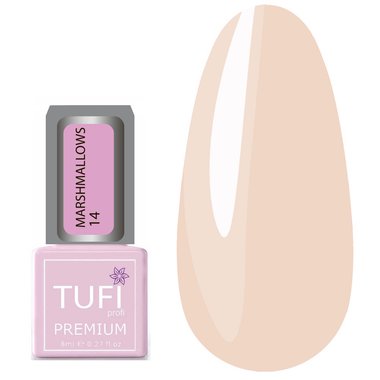 Gel polish TUFI profi PREMIUM Marshmallows 14 pink with shimmer 8 ml (0102491) - Фото №1