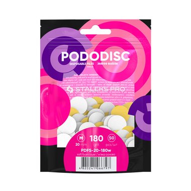 Сменные белые файлы для педикюрного диска PODODISC STALEKS PRO M 180 грит (50 шт) (PDF-25-100w) (PDFS-20-180w) - Фото №1