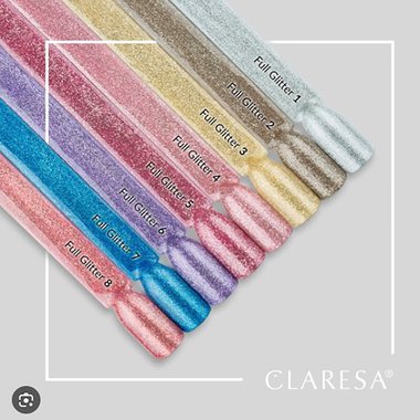 Claresa FULL GLITTER 6 гибридный лак для ногтей фиолетовый с блеском 5 г - Фото №2