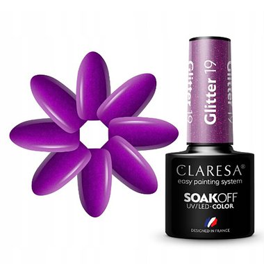 Claresa GLITTER 19 Hybridlack Lila mit Glanz 5 g - Фото №2