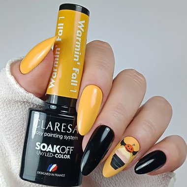 Claresa WARMIN FALL 1 гибридный лак для ногтей горчичный 5 г - Фото №3