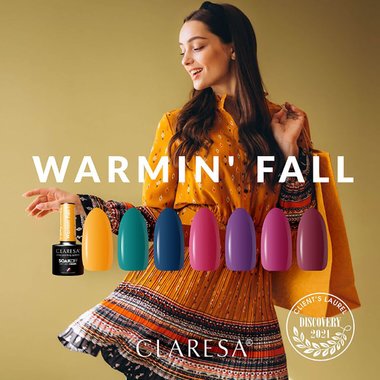 Claresa WARMIN FALL 1 гибридный лак для ногтей горчичный 5 г - Фото №6