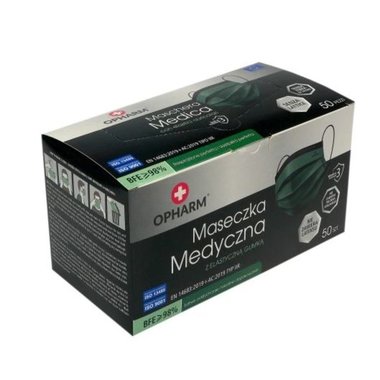 Medizinische Maske Opharm 50 Stück Grün - Фото №2