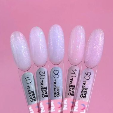 Base LUNA Crystal Base №5 milky pink with gold flakes 13 ml (317-1259) - Фото №2