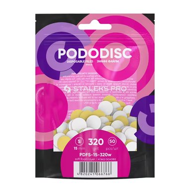 Сменные файлы белые для педикюрного диска на мягкой основе PODODISC STALEKS PRO S 320 грит (50 шт) - Фото №1