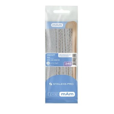 Сменные файлы papmAm на мягкой основе 240 грит 10 шт и деревянная основа 2 шт SMART 22