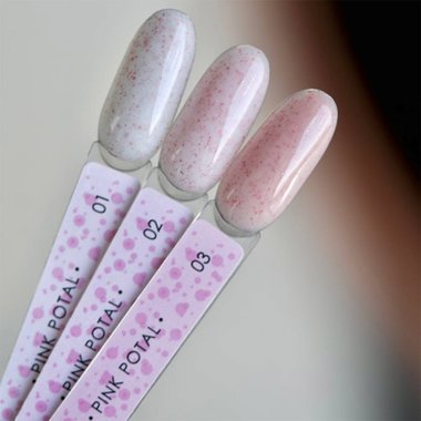 База Dark Pro Base Pink Potal 1 розовый с поталью, 15 ml - Фото №4