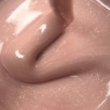 Gel for extensions DARK Medium Gel №32 beige with glitter, 15 ml - Фото №2