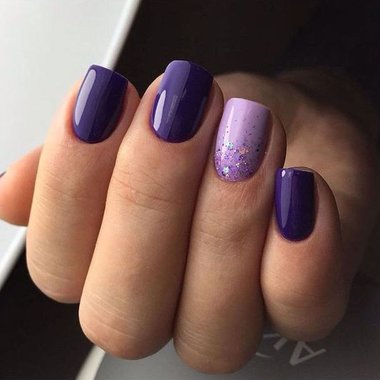Purple manicure (short nails)