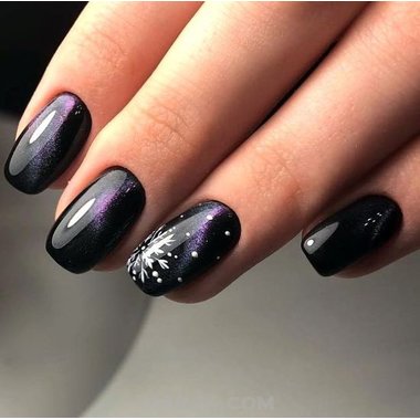 Черный маникюр (хрустальная кошка)