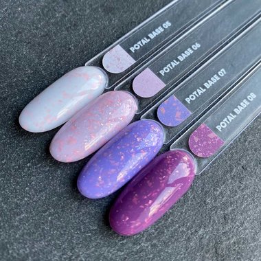 База NAILSOFTHEDAY Potal №07 фиолетовый с розовой поталью 10 мл - Фото №3