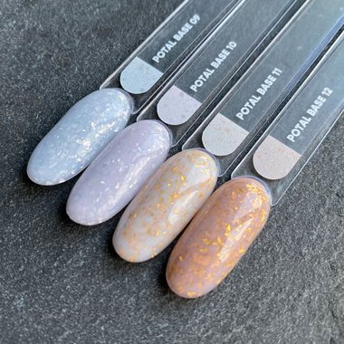 Base NAILSOFTHEDAY Potal №11 milky with gold leaf 10 ml - Фото №3