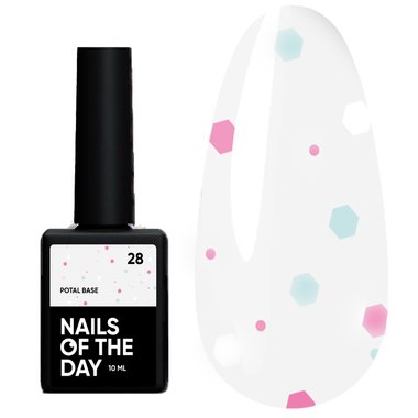 База NAILSOFTHEDAY Potal №28 молочный с разноцветной поталью 10 мл - Фото №1