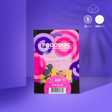 Сменные файлы на мягкой основе для педикюрного диска PODODISC STALEKS PRO S 240 грит (50 шт) - Фото №3