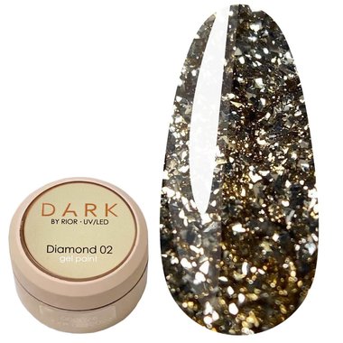 Гель DARK Diamond Gel 02 золото 5 г - Фото №1