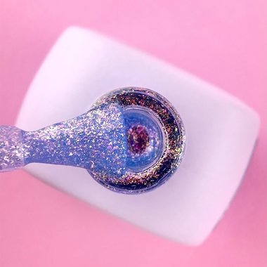 Гель-лак LUNA №205 голубой с шиммером, с эффектом втирки 13 мл (047-2754-0555) - Фото №2