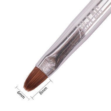 Кисть для геля AlleLac овальная, длина щетины 8мм - Фото №2