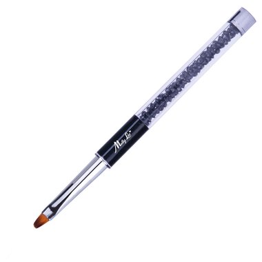 Pinsel für Gel und Acryl MollyLac schwarz rund, Borstenlänge 8 mm - Фото №4