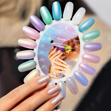 Gel polish Victoria Vynn Brocaciello 373 Bella violet with shimmer, rubbed effect 8 ml - Фото №2