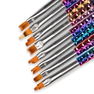 Набор кистей для омбре и декора, радужная ручка, 8 шт - Фото №2