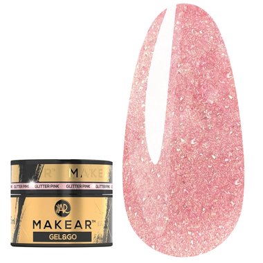 Gel für Erweiterungen MAKEAR Gel&Go GG22 Glitter Pink 15 ml - Фото №1