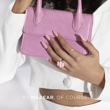 Gel polish MAKEAR Daisy 625 transparent with pink glitter 8 ml - Фото №3