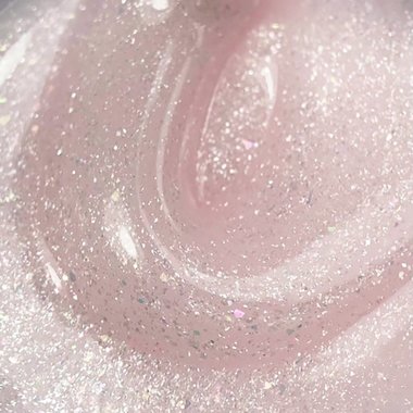 Гель для наращивания DARK Medium Gel №44 нежно-розовый с блестками 15 мл - Фото №2