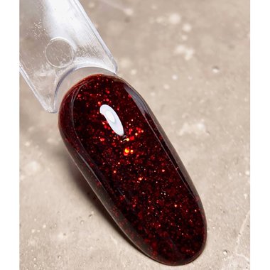 Gel polish DARK New collection 112 dark red with glitter 10 ml - Фото №4