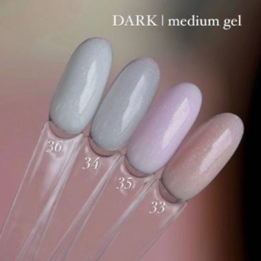 Гель для наращивания DARK Medium Gel №33 бежевый с блестками 15 мл - Фото №3