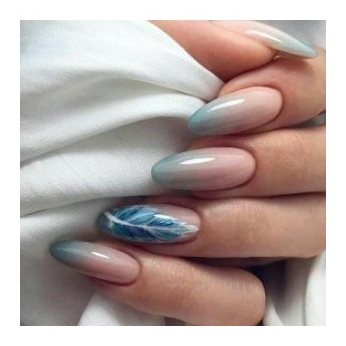 Летний маникюр (Бежевый с цветком)