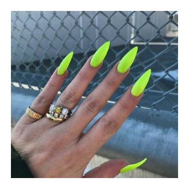 Neon manicure (Long lemon nails)