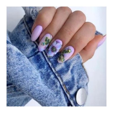Летний маникюр (Фиолетовый с узорами)