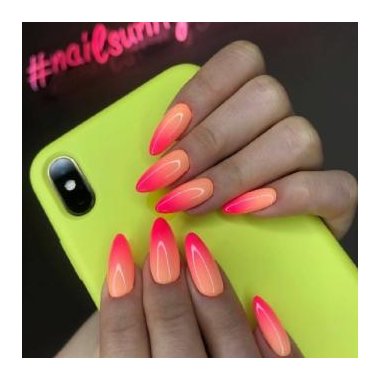 Неоновый маникюр (Розовые длинные ногти)