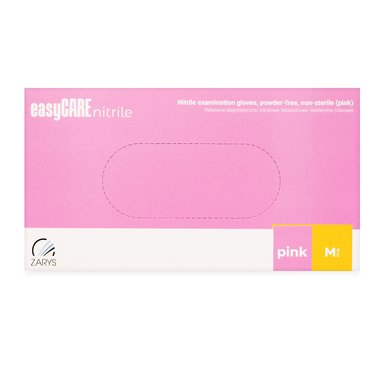 Перчатки диагностические ZARYS EasyCARE нитриловые неопудренные розовые размер M 100 шт - Фото №2