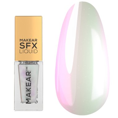 Liquid rub for nails MAKEAR Bright Prism BP04 pink-green 5 ml - Фото №1