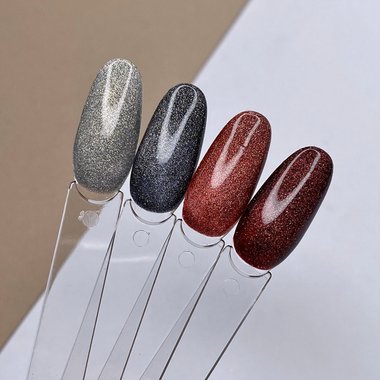 Гель-лак DARK Night Cat 05 светоотражающий кошачий глаз серебро 10 мл - Фото №4