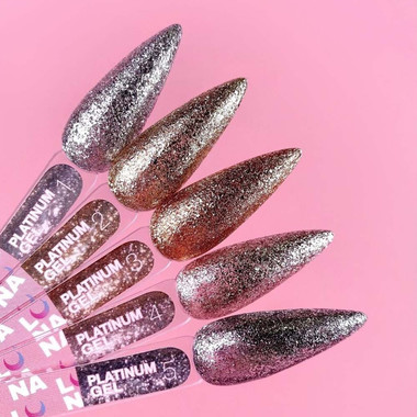 Gel paint LUNA Platinum Gel №02 for design golden with glitter 5 ml (804-2936) - Фото №4