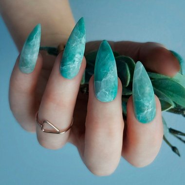 Turquoise manicure (Marble)