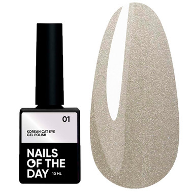 Gel polish NAILSOFTHEDAY Korean cat eye 01 translucent light olive 10 ml - Фото №1