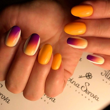 Градиент на ногтях (Нетипичный Омбре)