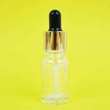 Флакон MILLIFORM для косметики Сидней прозрачный стеклянный с золотой пипеткой 10 мл - Фото №3