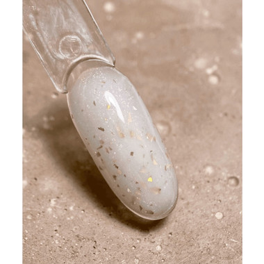 Gel für Extensions DARK Medium Potal Gel Nr. 04 milchig mit Blattgold 15 ml - Фото №3